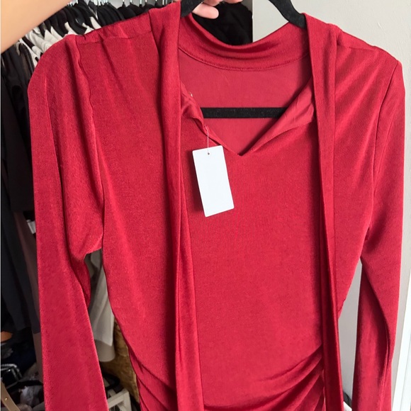Wayf Rich Red Long Sleeve Dress - Picture 2 of 3